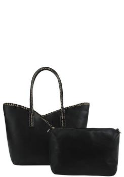 2 In 1 Stitching Design Tote With Mini Bag Set