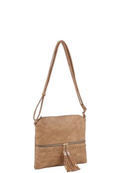 Smooth Chic Tassel Zipper Crossbody Purse