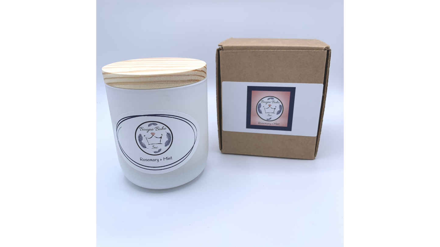 Boujee Boho Inc. Rosemary + Mint Soy Candle