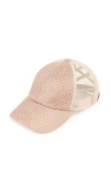Pink Netting Metallic Cap