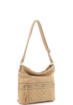 Fashion Tassel Quilt Zipper Hobo Crossbody Purse