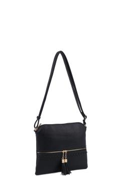 Smooth Chic Tassel Zipper Crossbody Purse