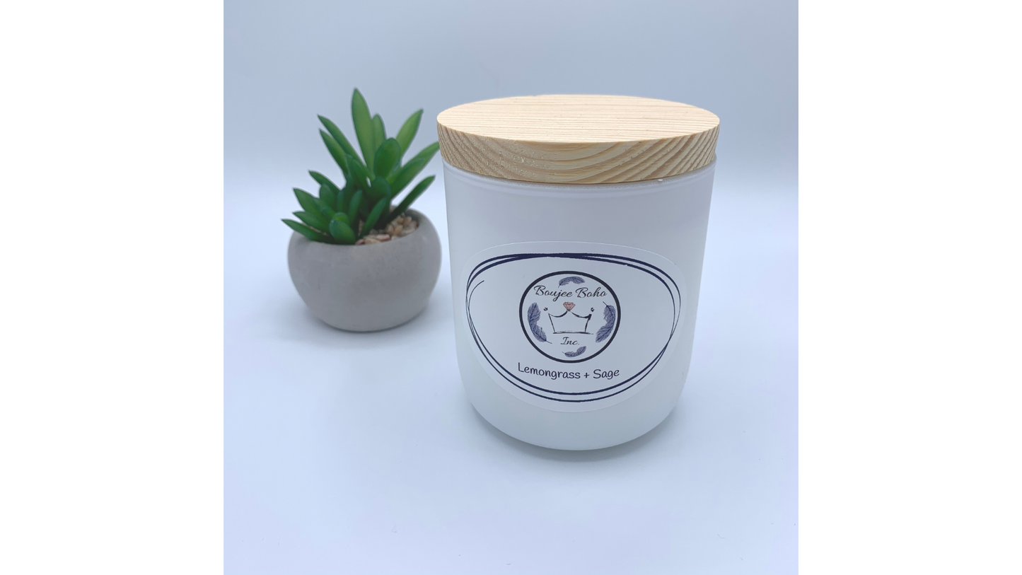 Boujee Boho Inc. Lemongrass + Sage Soy Candle