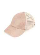 Pink Netting Metallic Cap