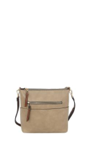 Smooth Colour Zipper Design Crossbody Purse