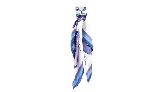 Purple & Blue Floral Scrunchie Scarfs